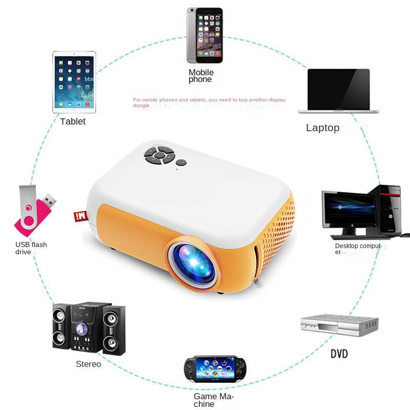 Mini projector Household LED screen portable outdoor small projector HD 1080 A10