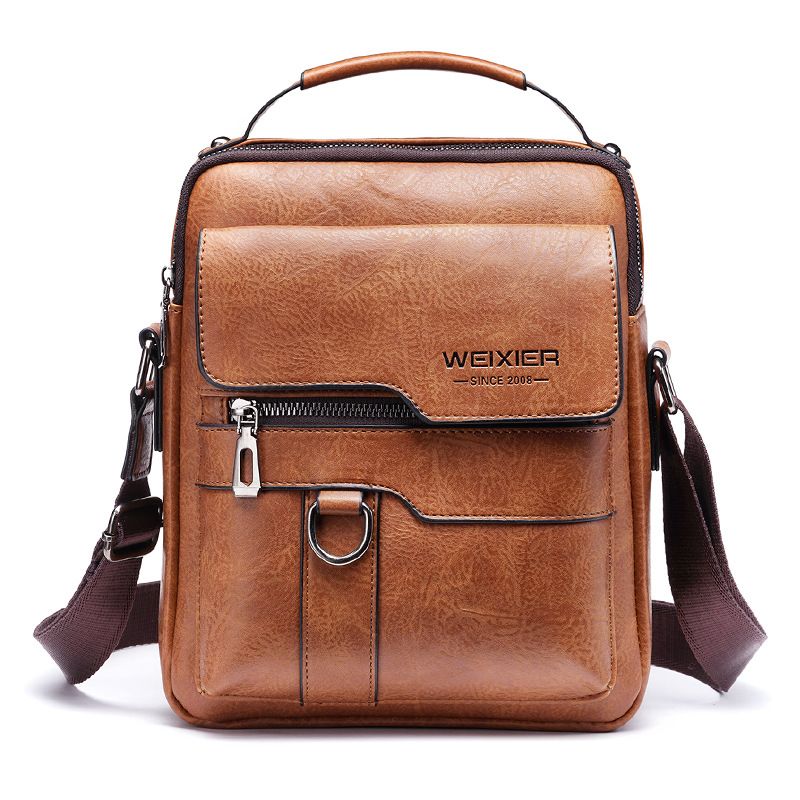 Crossbody bag Men's shoulder bag Retro vertical backpack Business Men's bag Casual men's leather bag crossbody shoulder bag 8642