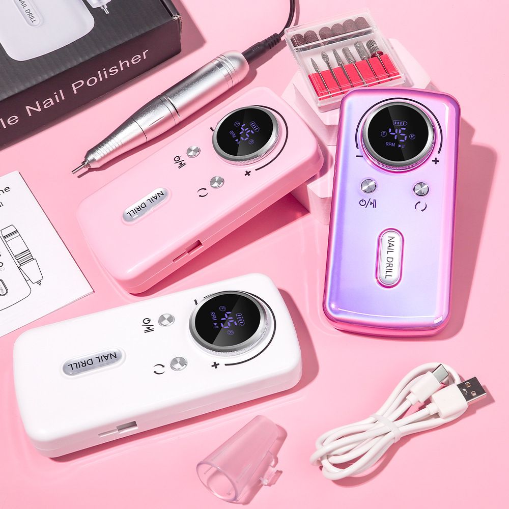 DMJ-V1 45000RPM Professional Rechargeable Electric Nail Drill Machine Portable Cordless Nail File For Acrylic Gel Nails Remove