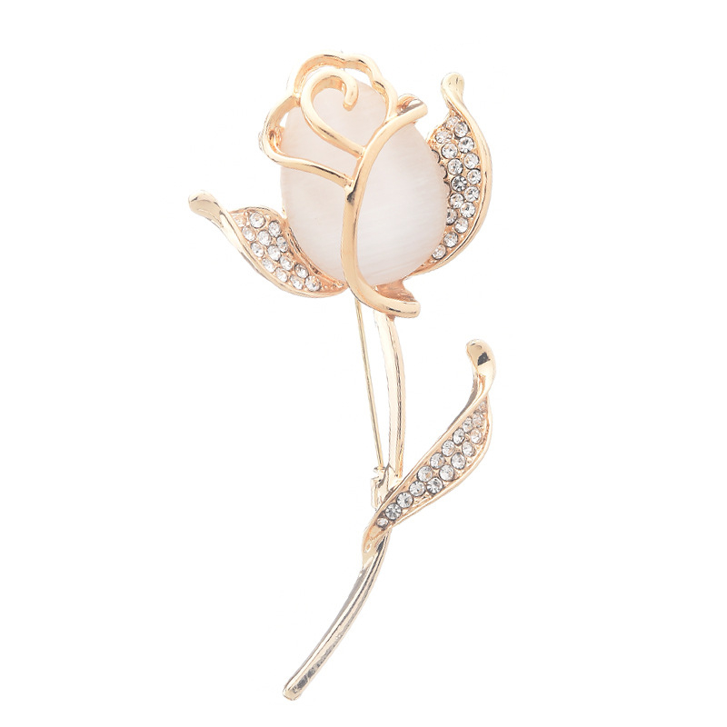 m044 women's flower brooch opal rose brooch wedding floral lapel pins