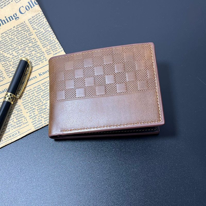 New Spliced Hinge Men's Short Wallet, Stylish 2-in-1 Design, Frosted Finish, Multi-Card Slot, Large Capacity, Multi-Layered Billfold for Men