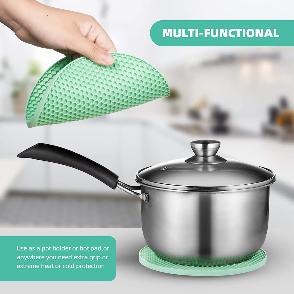 Silicone Insulation pad Pot Mat Trivet Pad Heat Resistant Anti-Slip for Table Oven Mitts (6 pack)