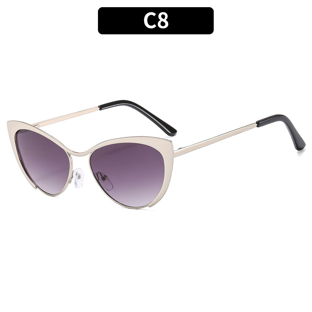 8303 Sexy Cat Eye Gold Metal Half Frame Glasses for Women Optical Computer Glasses Female Spectacles Fashion Eye-wear EyeglassesC8
