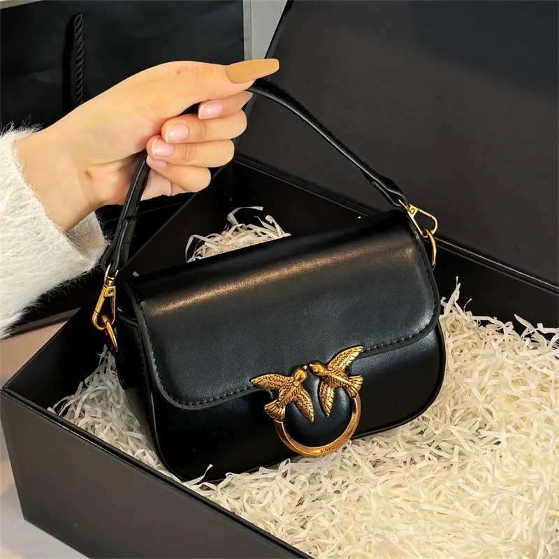 Fashion Swallow Pattern Ladies Handbag Elegant All-match Small Square Bag Women Casual Single Shoulder Crossbody Bag Daily Commute Ladies Bag
