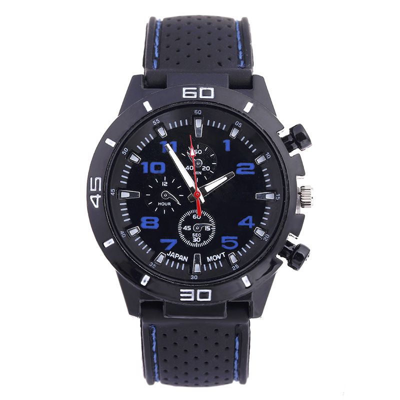 Popular fashion sports men's watch, car line strap, silicone student watch