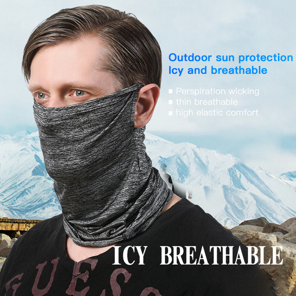 Ear-hanging ice silk mask sports outdoor multi-function mask summer sunscreen ice silk head scarf scarf female neck cover male magic head scarf