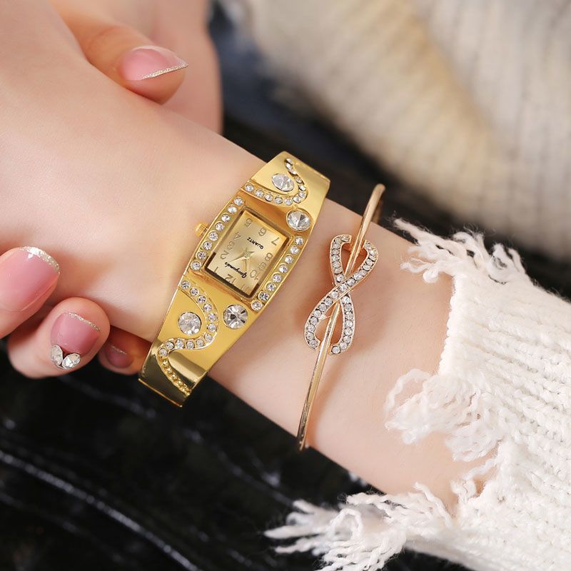 Women Watches Luxury Rose Gold Bracelet Watch Women'S New Square Bracelet Diamond Retro Gold Watch