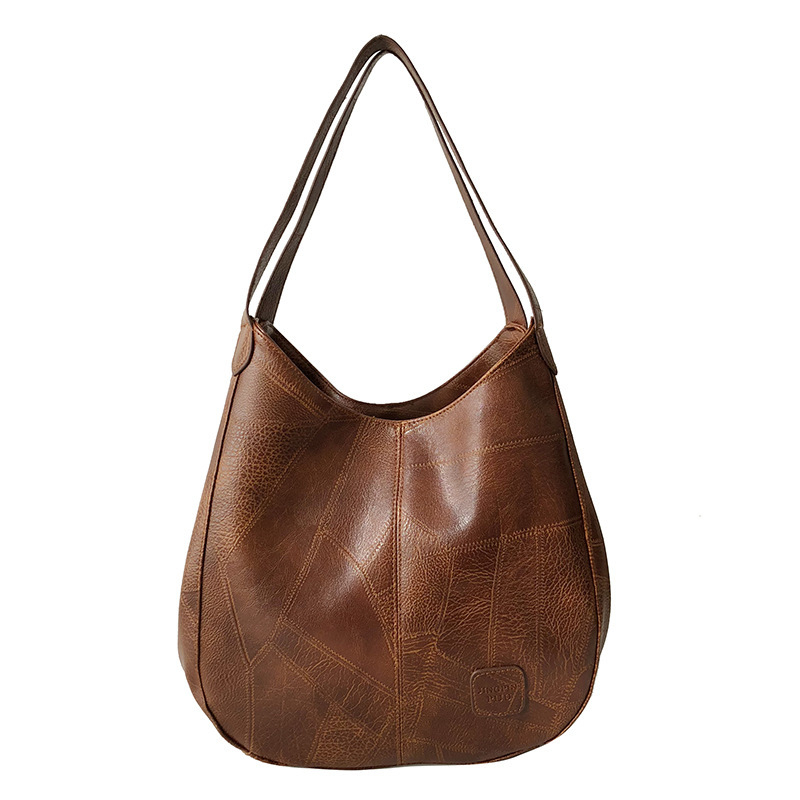 SM2184 Vintage Tote Women's Bag Soft Leather Shoulder Bag Large Capacity Handbag