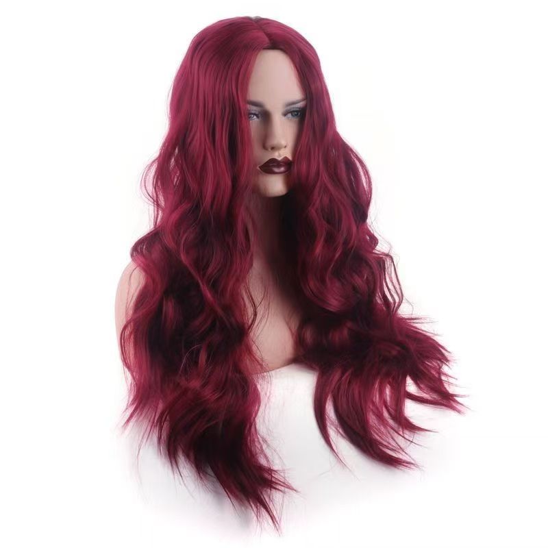 Wig European and American wigs for women long wavy curly hair wigs for women hair wigs high temperature silk chemical fiber headpiece