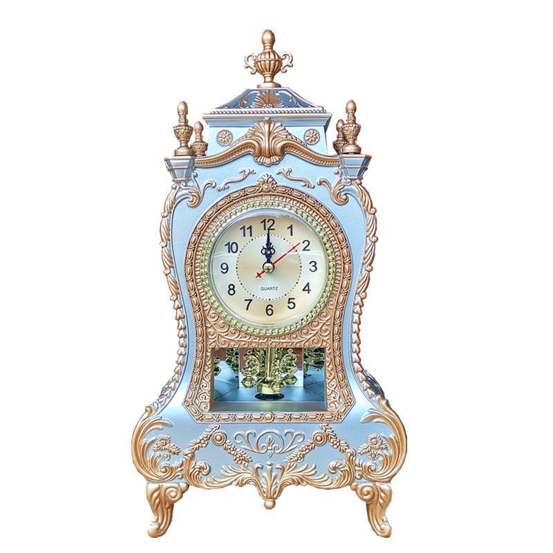 Antique Clock, Vintage European Desk Clock, 16 Music Chime Antique Desk Clock, Wall Clock with Pendulum and Chimes for Home Decoration