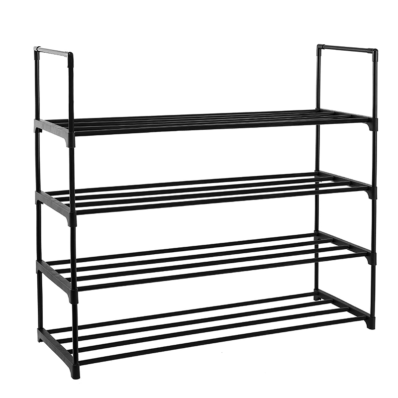 4-Tier Shoe Rack Organizer,16-24 Pairs Metal Shoe Rack for Closet,Shoe Stand,Shoe Shelf,Show Rack,Shoe Storage Cabinet for Entryway Bedroom Living Room Office,Black