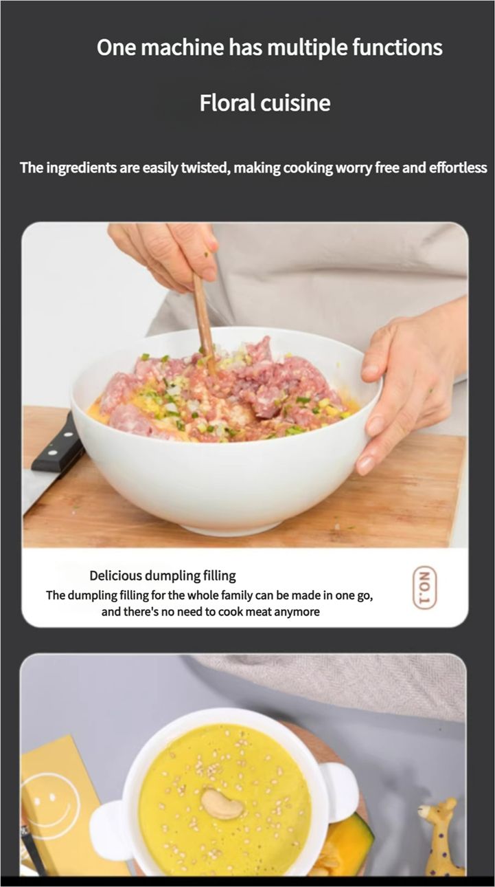 Watson -Household meat grinder stainless steel glass multi-function vegetable stuffing machine garlic mincer food processor