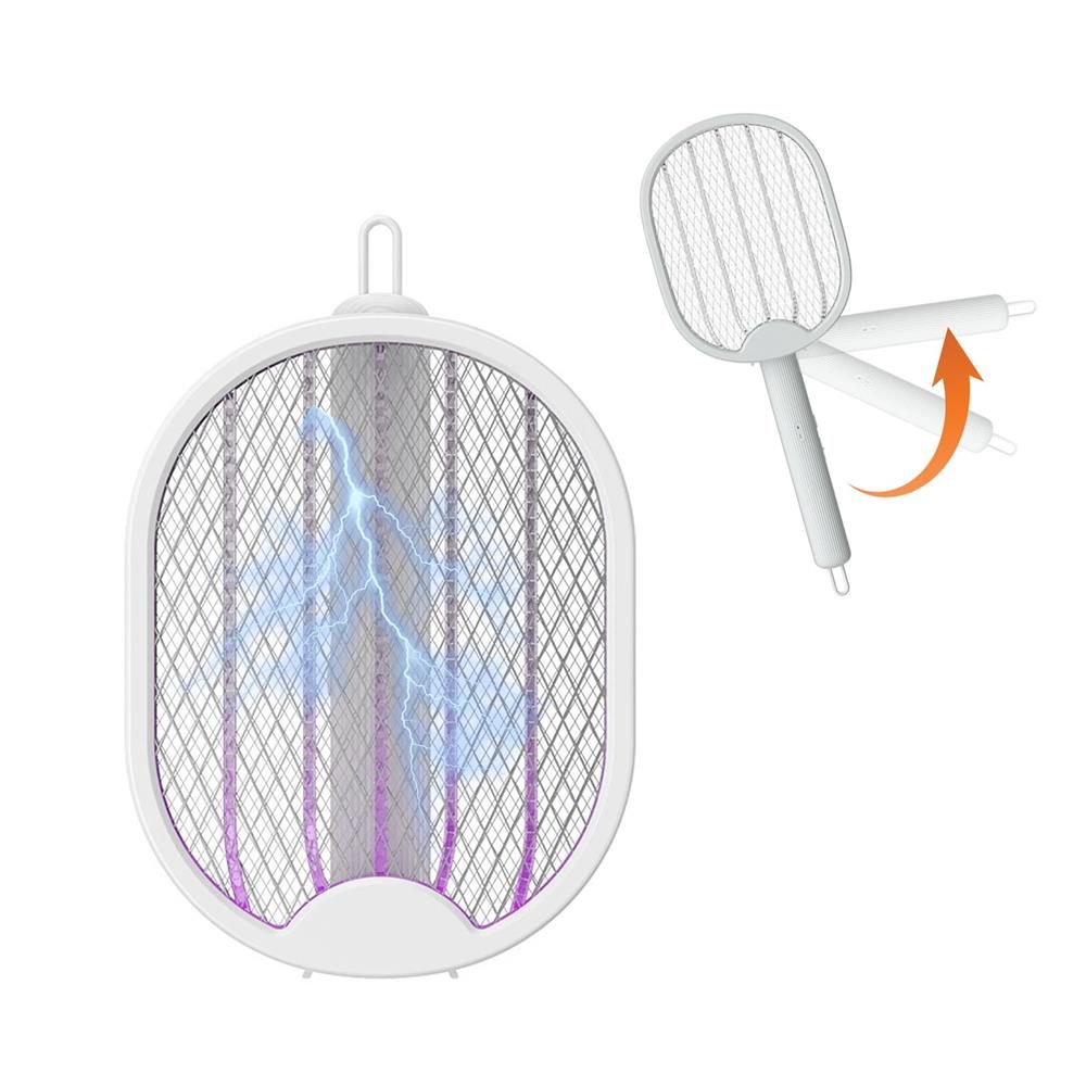 Electric Fly Swatter, Rechargeable Bug Zapper Racket with USB-C, Foldable Mosquito Killer with 3-Layer Safety Mesh, Indoor & Outdoor Insect Trap for Home, Garden, Kitchen