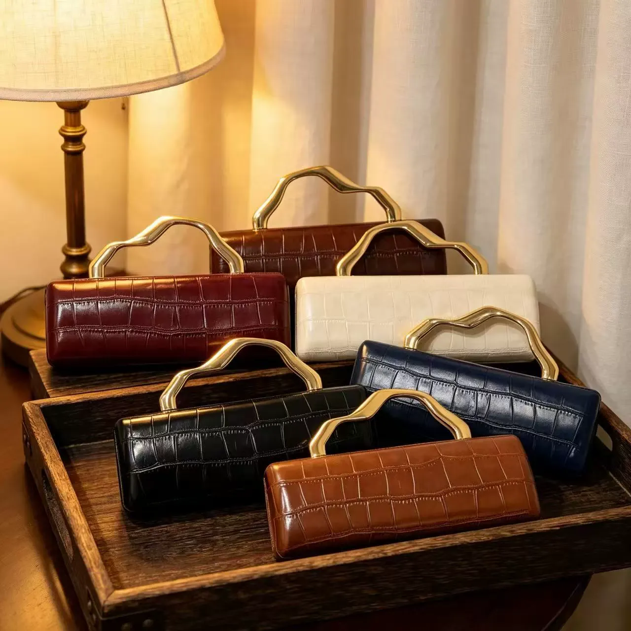 Women PU Crocodile‑Embossed Irregular Handbag, Luxury Style Top‑Handle Shoulder Crossbody Purse for Daily Casual Commute
