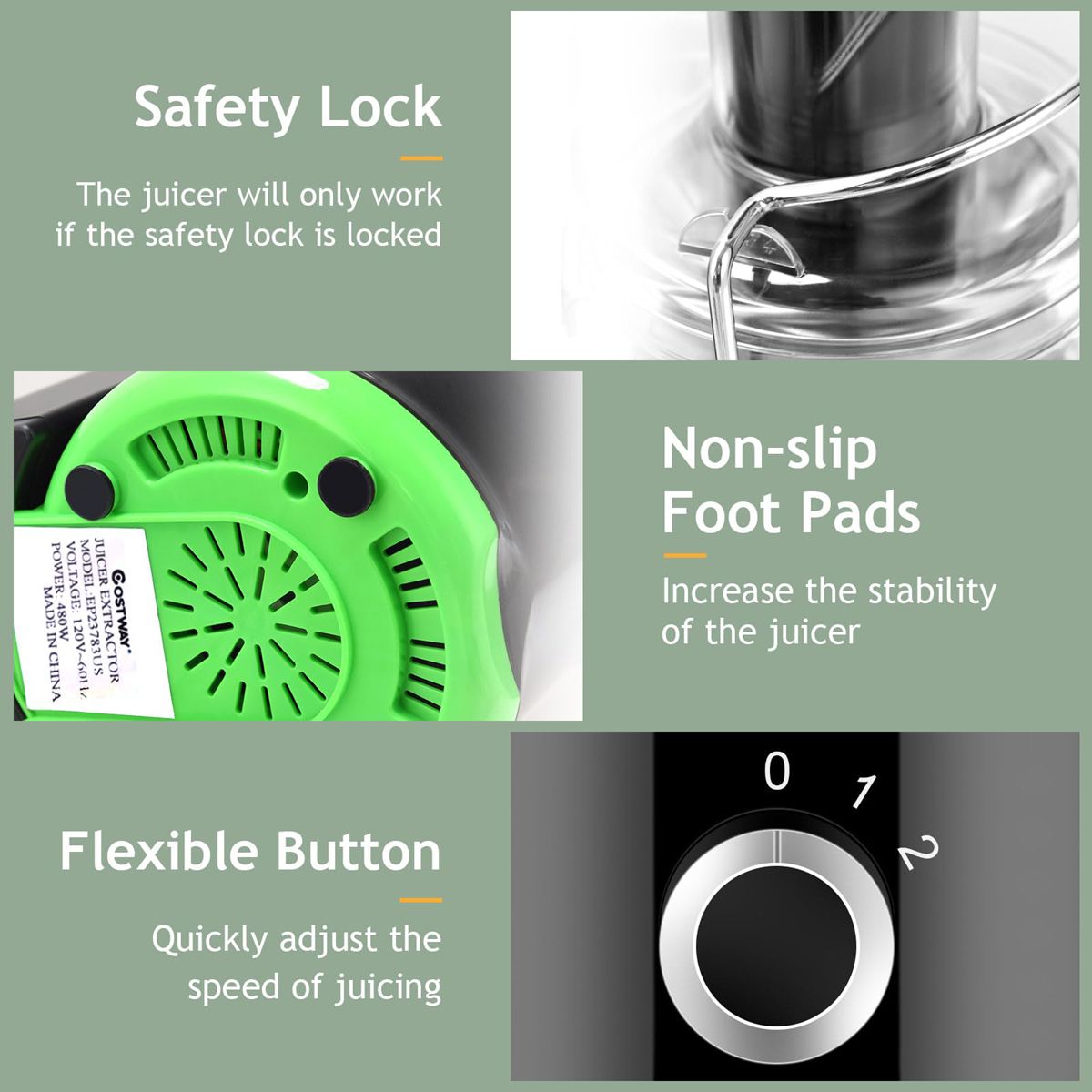 Juicer Machine, Centrifugal Juicer with 3-Inch Wide Mouth, BPA-Free Stainless Steel Juice Maker with 2-Speed Control, Masticating Juice Extractor for Fruit Vegetable