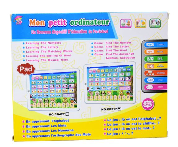 French English Spanish Arabic Talking Learning Book for Kids 2 3 4 5 6 Years Old, Learn French Interactive Audio Sound Books for Toddlers, Francais Educational Electronic Toys, Bilingual Musical Toy New French English finger-pointing reading children's smart learning toy voice calligraphy e-book
