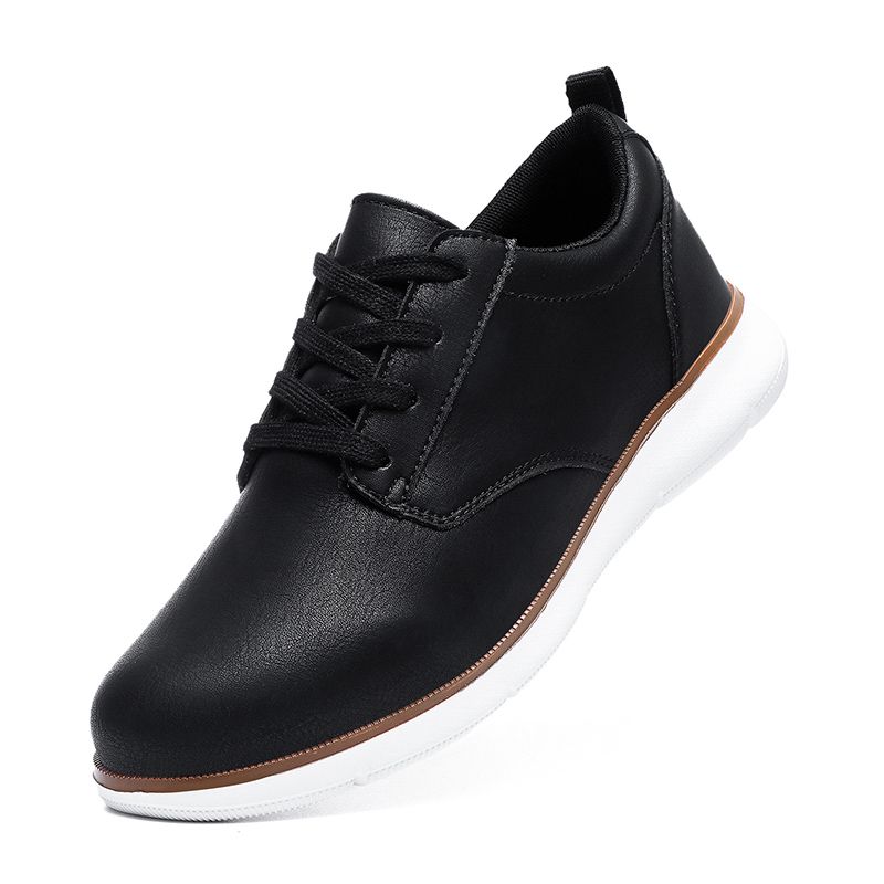 934 Men Leather Casual Sports Sneakers Black Brown Walking Shoes Lace-Up Flats for Male Fashion Leisure Daily Footwear Plus Size 48