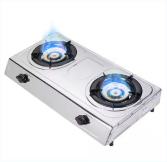 Household Stainless Steel 2 Burner Gas Stove
