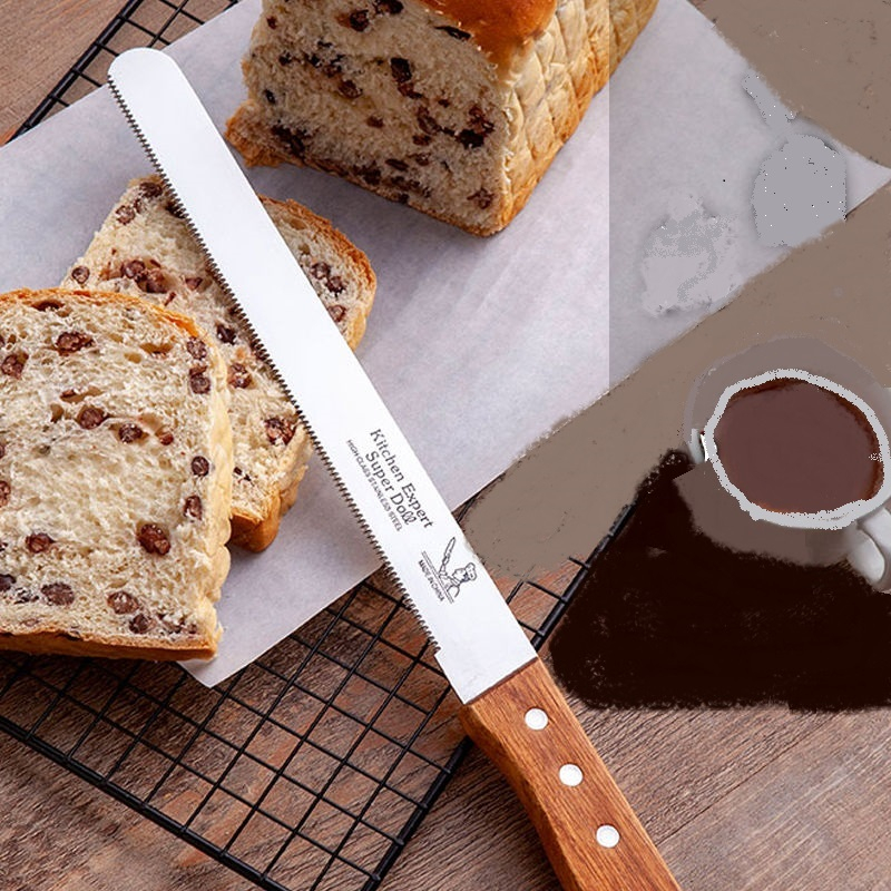 Bread knife serrated knife slicing knife fine tooth cake knife pastry knife toast layering coarse toothless knife baking cutter
