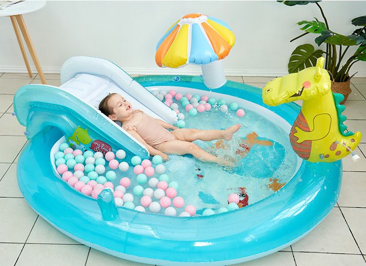 Children's ocean ball pool inflatable castle baby swimming pool fence indoor wave pool home baby toy sharkCrocodile