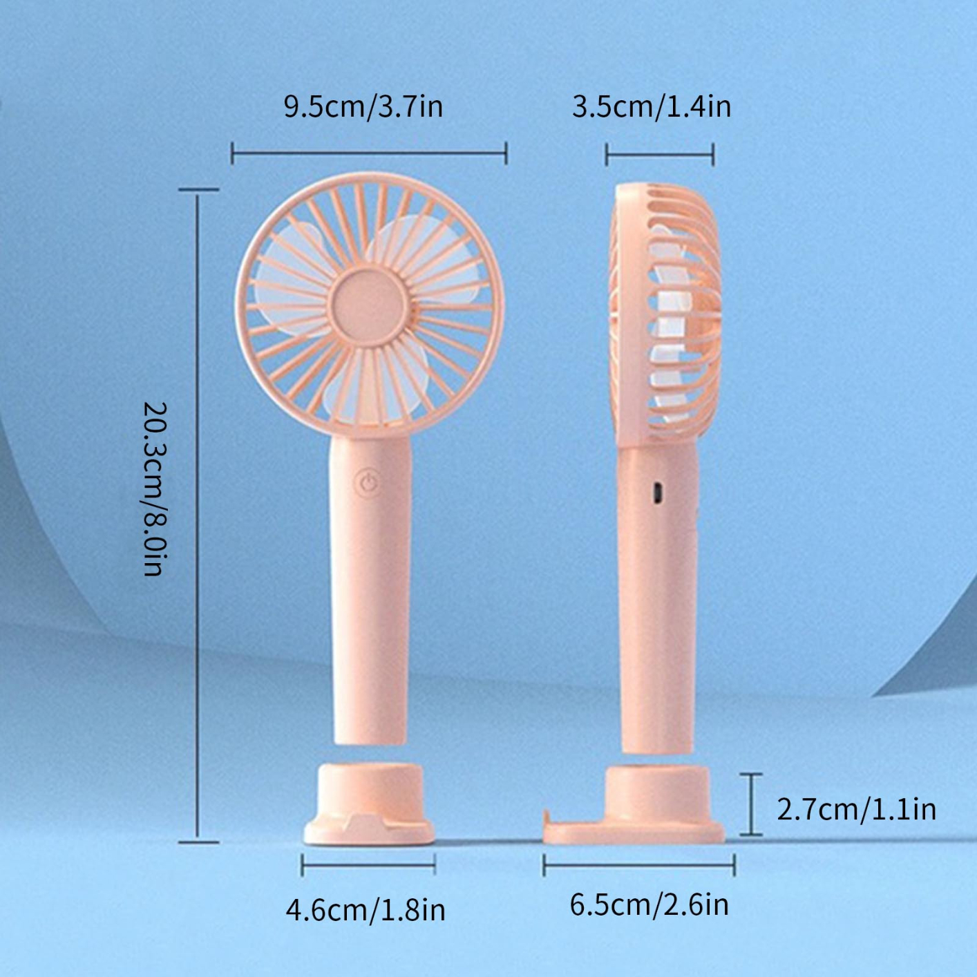 Desktop Natural Wind Mode Mini Portable Small Fan Quiet Rechargeable Office Desktop
