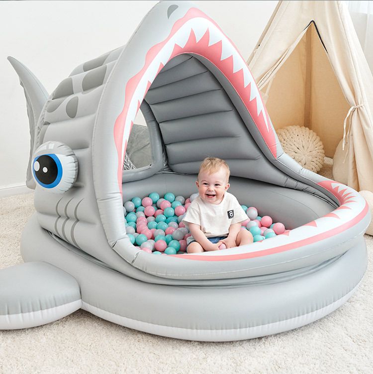Children's ocean ball pool inflatable castle baby swimming pool fence indoor wave pool home baby toy sharkshark