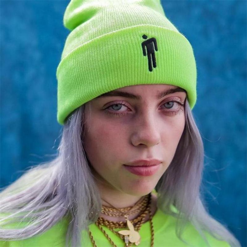 New Creative Autumn and Winter Billie Eilish Knitted Hat Pullover hip-hop Hat Woolen Hat