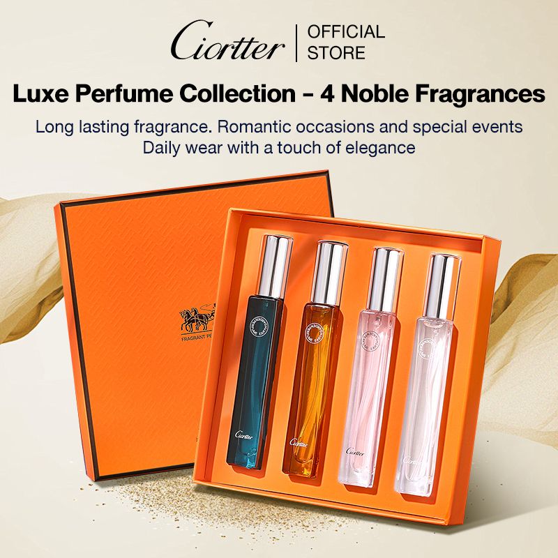 Ciortter Luxe Perfume Collection - 4 Noble Fragrances (Jade Dragon Tea/Gabrielle/Black Duck/Encounter Pink) - 10ml Elegant Travel Scents
