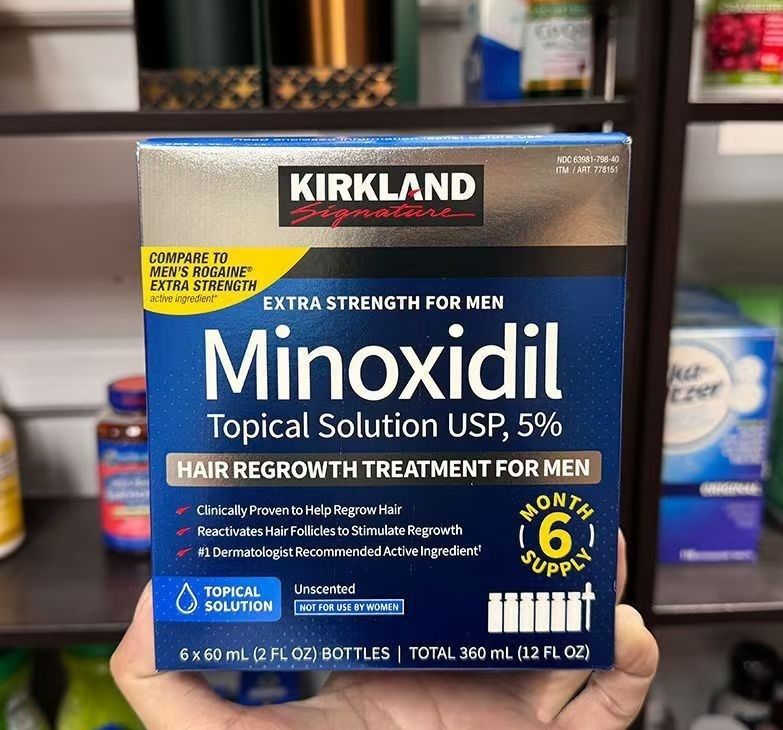 New Version Kirkland Hair Regrowth Liquid, Men's Hair Growth Serum, Kirkland Box Set, 5% Minoxidil Topical Solution for Hair Loss Treatment
