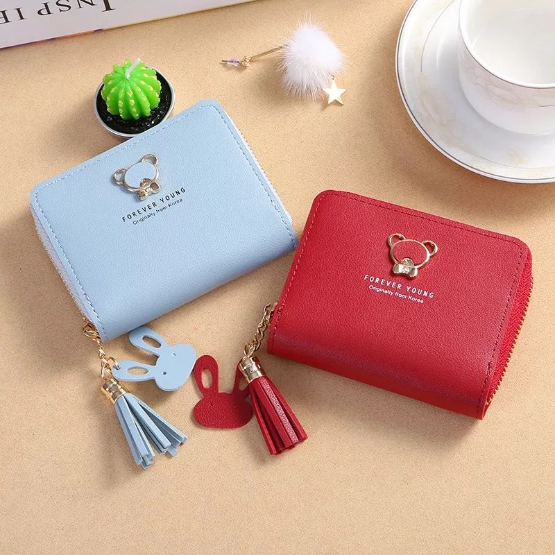 Women's Short Wallet, Cute Cartoon Bear Purse for Students, Mini Card Holder New Arrival
