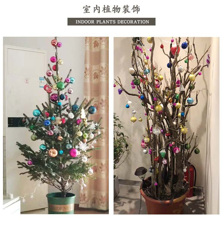 Christmas decorations 60-70 plastic glossy matte Christmas balls in buckets Christmas tree hangings multipacks