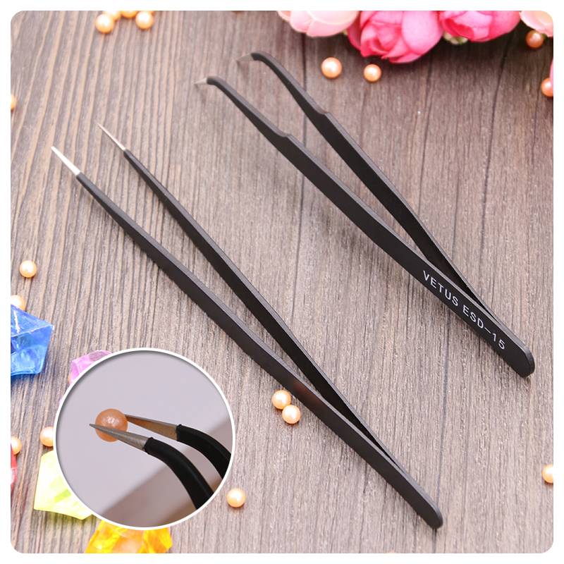 Baking tools flip sugar decorative sugar beads with stainless steel bird's nest hair picking straight / curved tweezers DIY tools