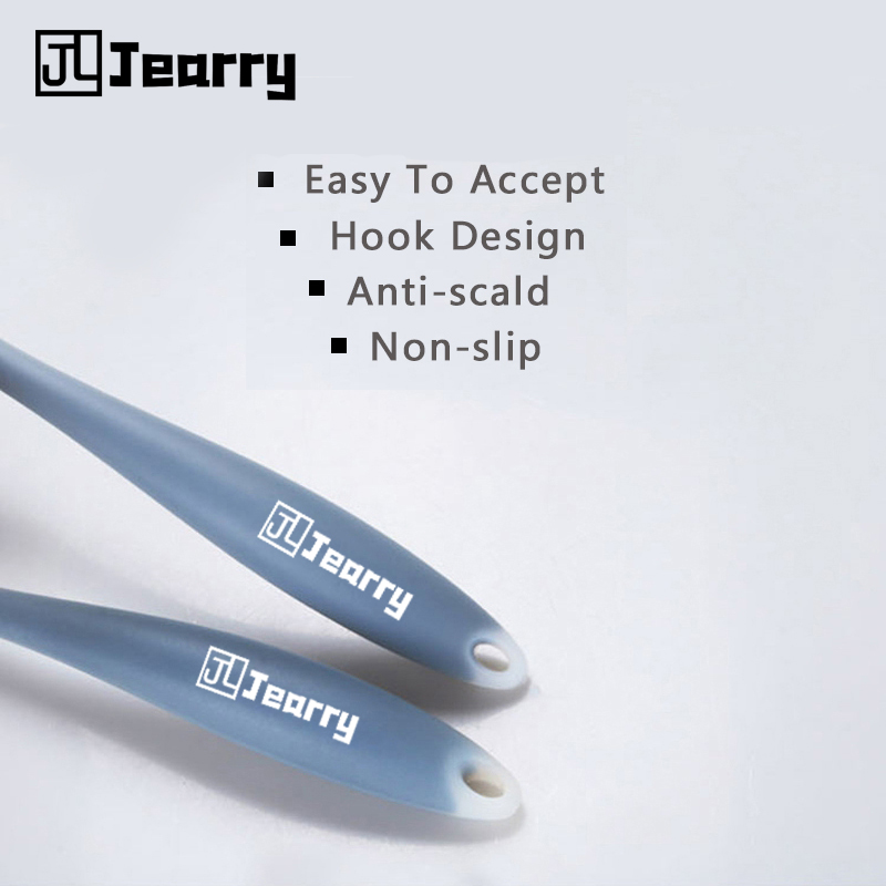 Jearry Silicone Slotted Spoon translucent Home baking kitchenware household food grade Special kitchenware for non stick pan baking accessories