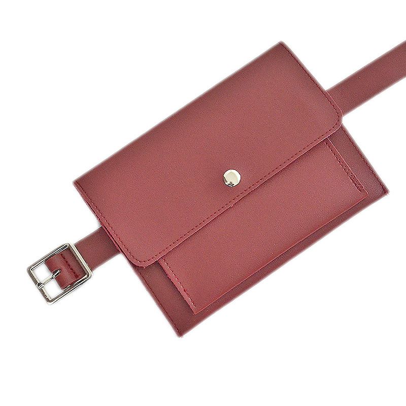 Classic Trendy Waist Bags Fashion Women Belt Pack Vintage Mini Bags PuRed