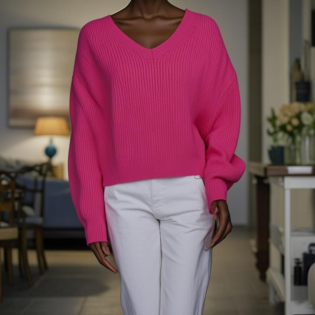 Wool knit Sweater Round Neck Women's Sweater
