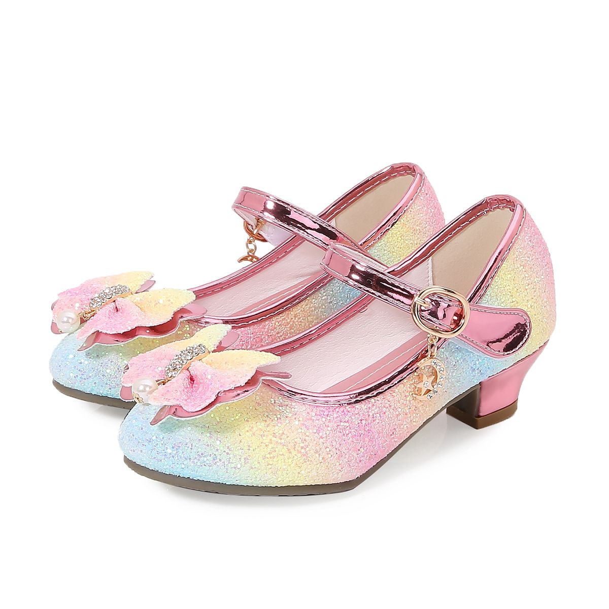 Dress Shoes Girls' High Heels Princess Shoes New Spring Autumn Children's Shoes Performance Shoes Girl's Crystal Shoes