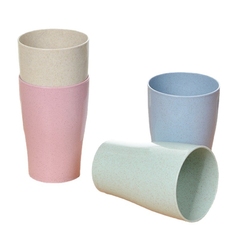4 Pieces 4 colors Wheat Straw Biodegradable Mug Cup For Water Coffee Milk Juice Tea Ecological Healthy Couples Mouth Cup
