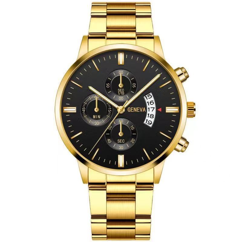 Calendar steel band watch men's large dial quartz watch men's watch foreign trade men's watch