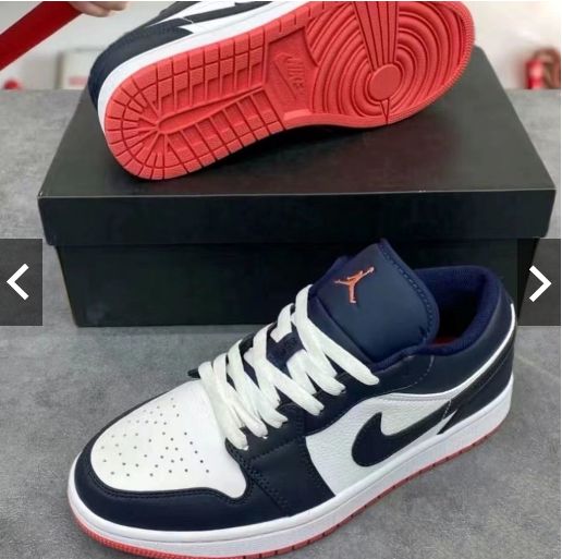 Nike Jordan 1 Low Obsidian Ember Glow- Slip-resistant