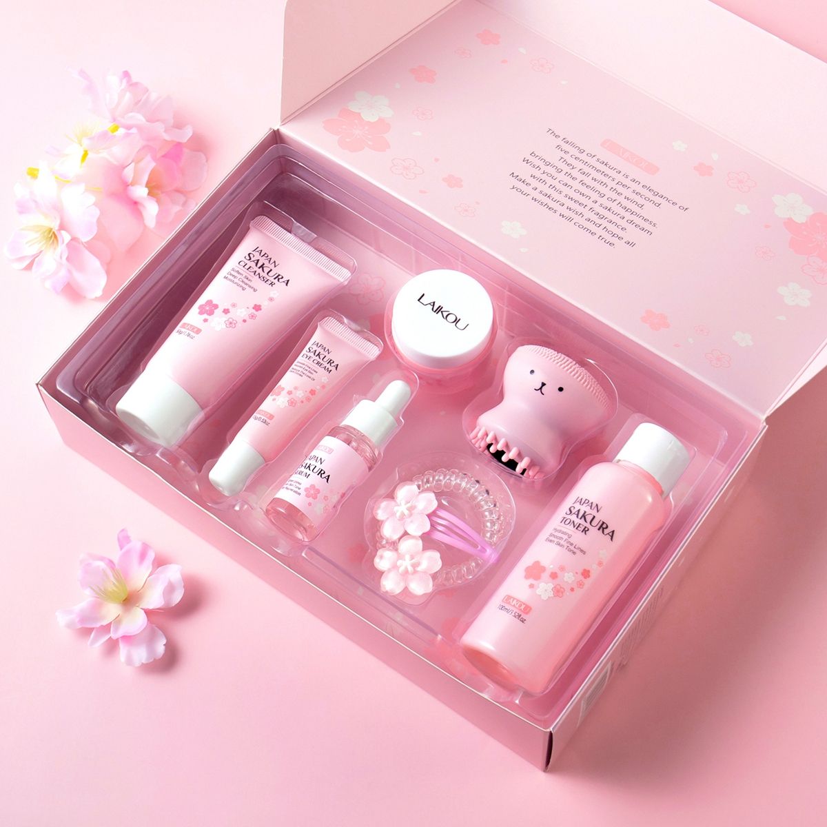 New LAIKOU Sakura 8-piece Birthday Gift Face Skincare Gift Box Manufacturer Skincare Products in Stock