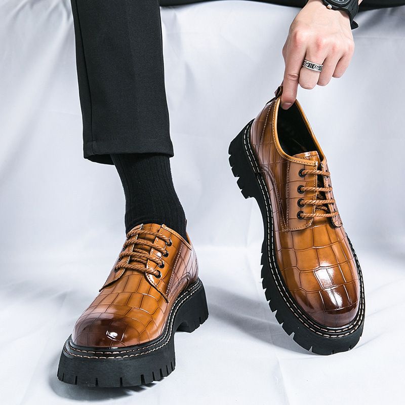 New men's thick-soled height-increasing club fashion shoes for Spring and Autumn 2025 cross-border large-sized men