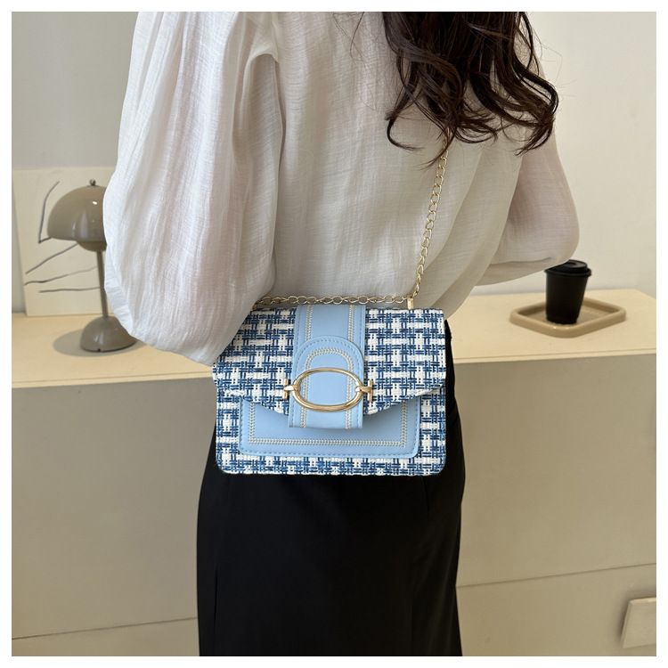 2024 summer new bag female niche trend shoulder bag fashion simple small square bag 5014