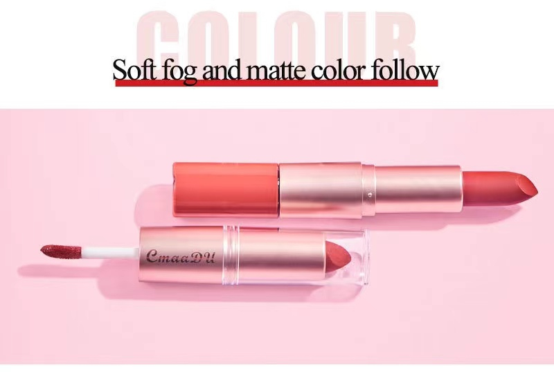 CmaaDu  Matte lipstick&Matt lip gloss  Double headed Makeup Matte Lips Cosmetic Long Lasting Velvet Liquid Lipstick   Sexy Lip 