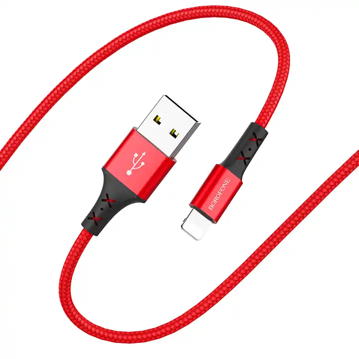 Nylon USB To iPhone Cord - 1m - Red