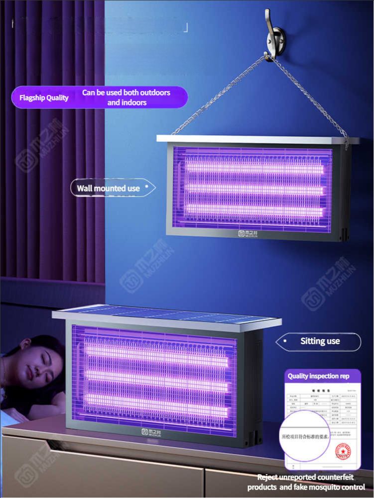 Solar-powered mosquito-killing lamp, outdoor courtyard and garden, outdoor waterproof fly-killing lamp, mosquito-repelling, camping, orchard, insect trapping and killing wonder