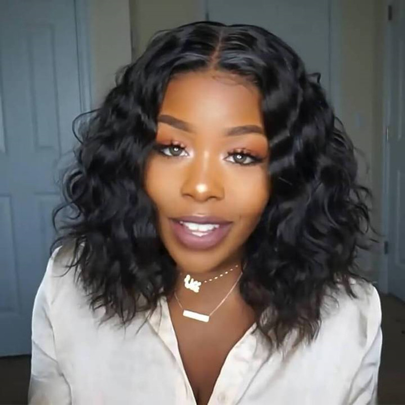 K11 Short Curly Wig for Women Synthetic Brown Shoulder Length Wigs for Daily Party Cosplay Use 16 Inch