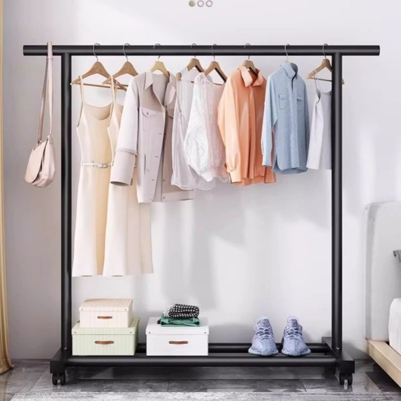 Coat rack, floor standing clothes hanger, movable clothes hanger, balcony drying rack vertical Storage Rack