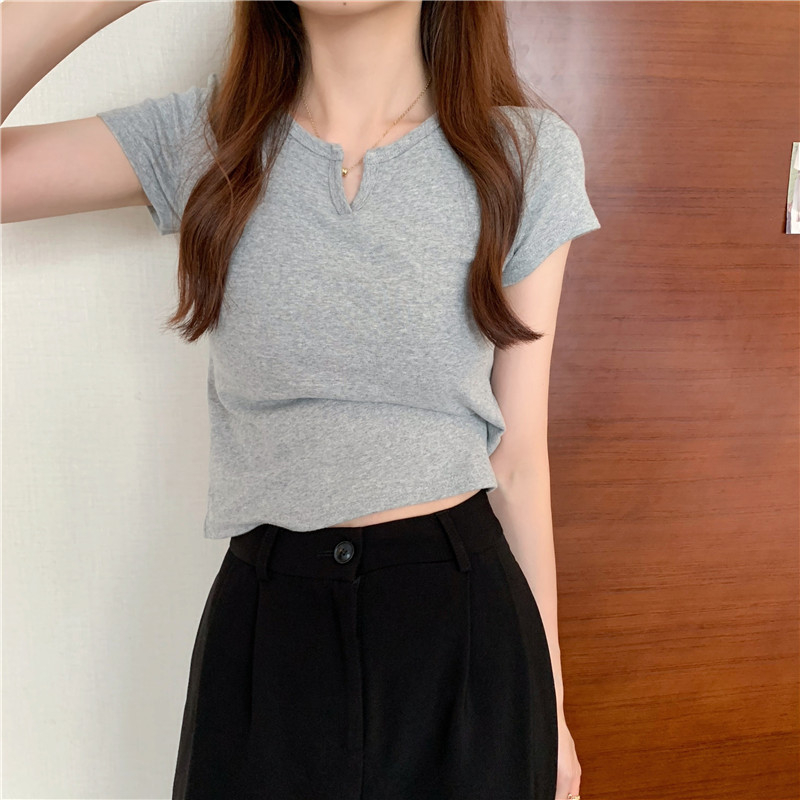 165 Women's Design Sense Slim Casual T-shirt Short Sleeves