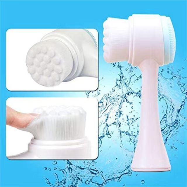 Double-Sided Silicone Face Cleansing Brush Facial Cleanser Blackhead Removal Product Pore Cleaner Exfoliator Face Scrub Brush