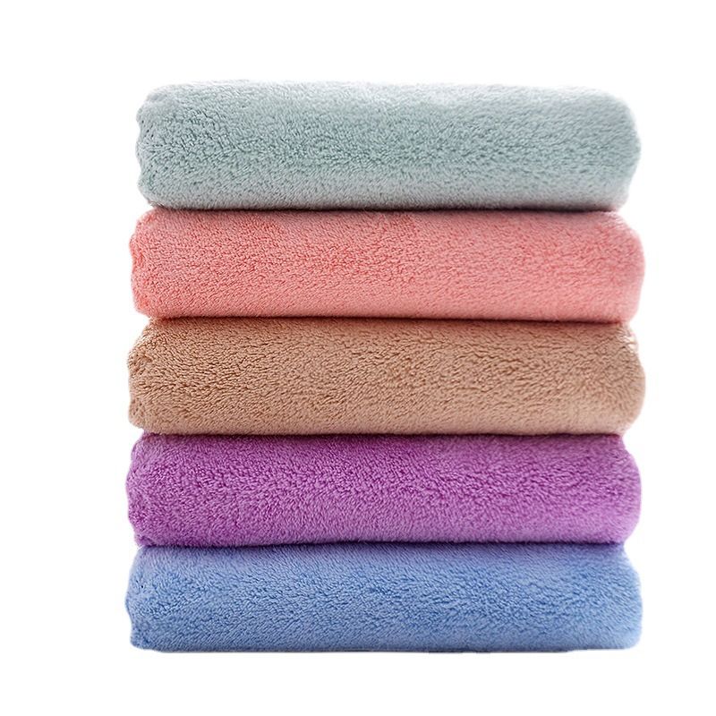 YT08128 35x75cm 5PCS Microfiber Coral Velvet Face Towel Absorbent Cleaning Towel Soft Comfortable Breathable Shower Hair Drying Towel